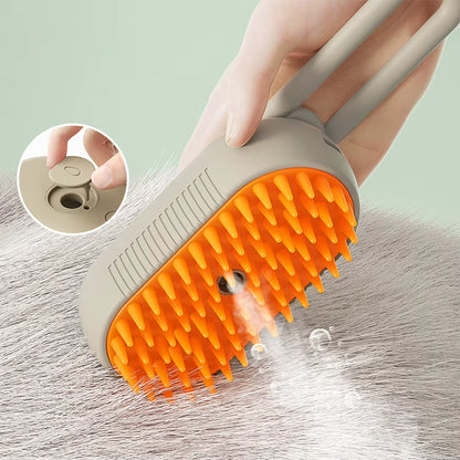 Lumora Electric Cat and Dog Steam Brush – 3-In-1 Pet Grooming Comb with Water Spray for Cats and Dogs, USB Rechargeable